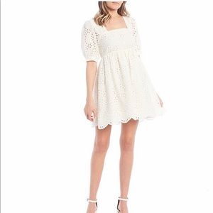 COPY - C & V Chelsea & Violet eyelet babydoll dress/white